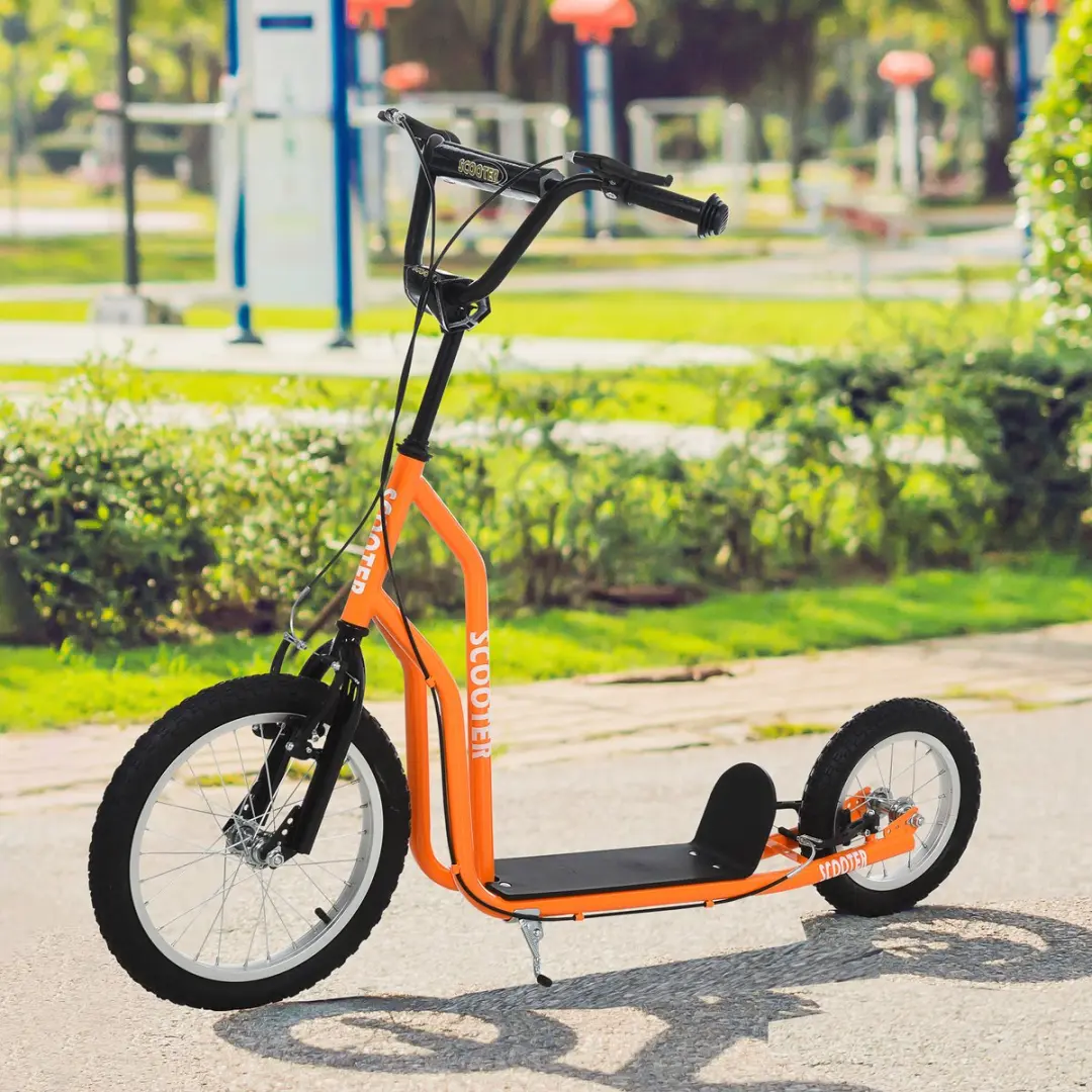 Homcom Kinderstep met Luchtbanden 16 Inch - Verstelbaar - Oranje