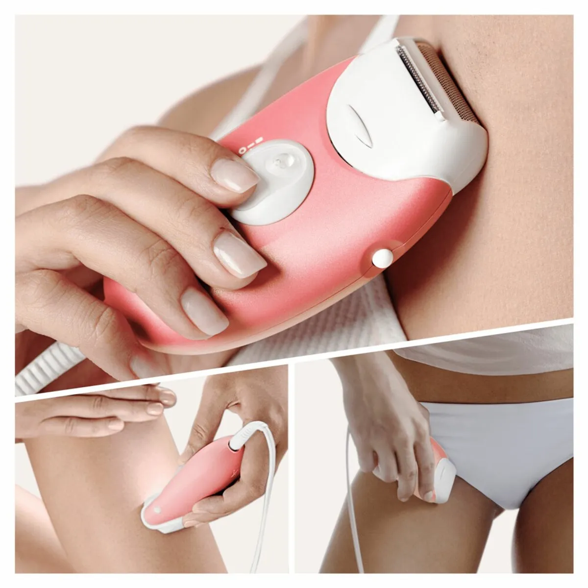 Braun Silk-épil 3 277 Epilator - 2 Opzetstukken - Wit/Rose