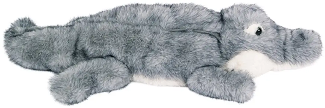 PIA Soft Toys Pluche Krokodil - 38cm - Grijs/Wit