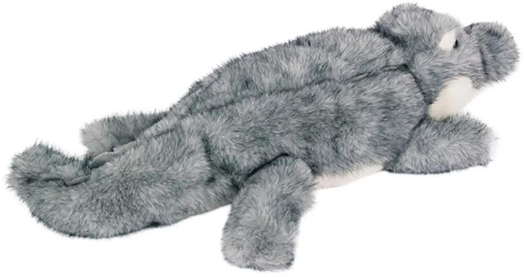 PIA Soft Toys Pluche Krokodil - 38cm - Grijs/Wit