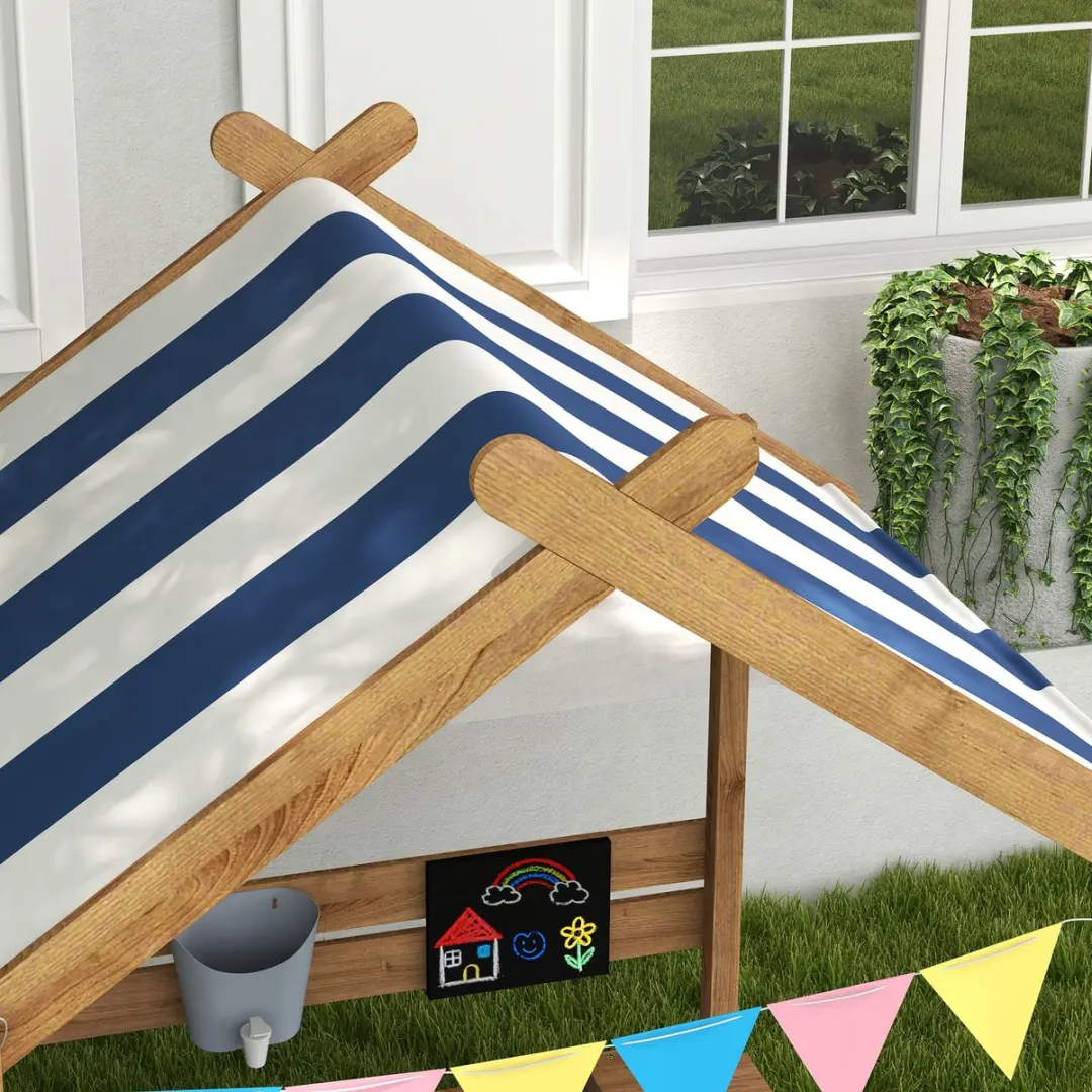 Outsunny Sandkast Tannenhout 124x116x146cm - 124L - Bruin