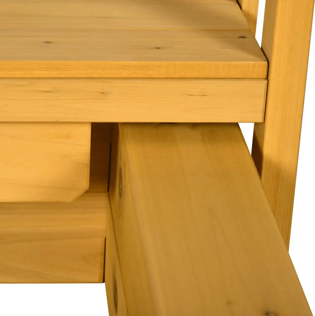 Outsunny Sandkast Tanne - 133x129x137,5cm - Naturhout