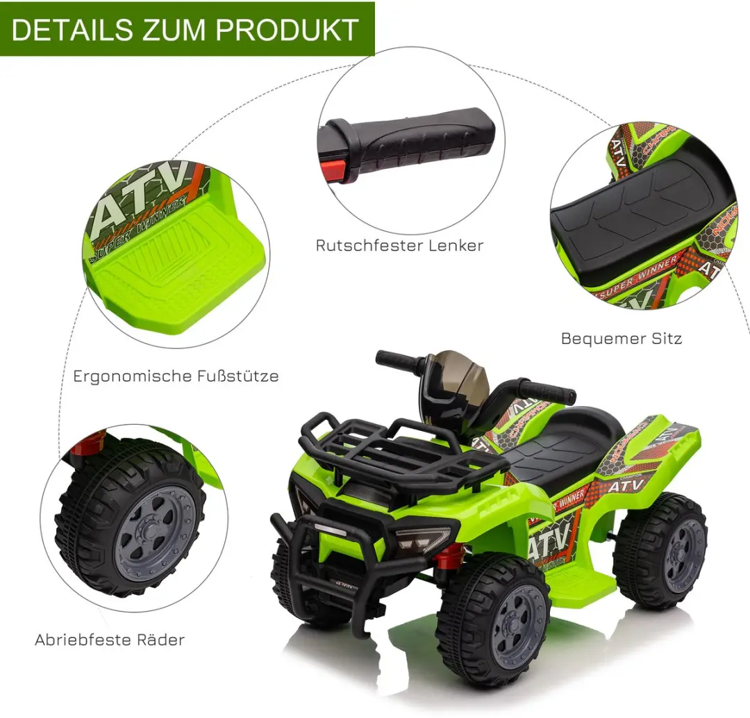 Homcom Elektrische Kinderauto Metaal 370-189V90GN - Groen