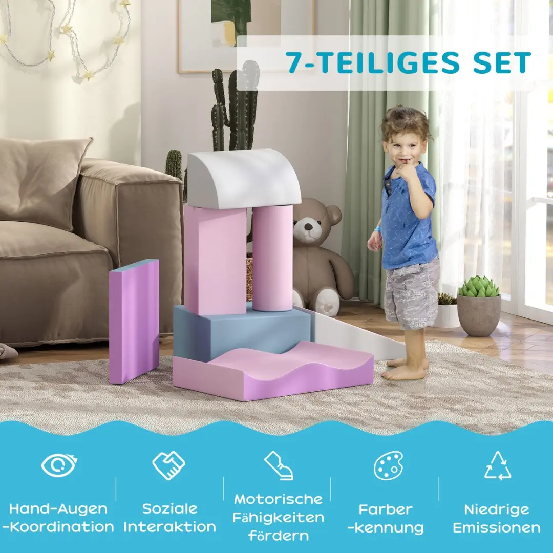 Homcom Speelset Kunstleer 60x40x11cm - 7-delig - Meerkleurig
