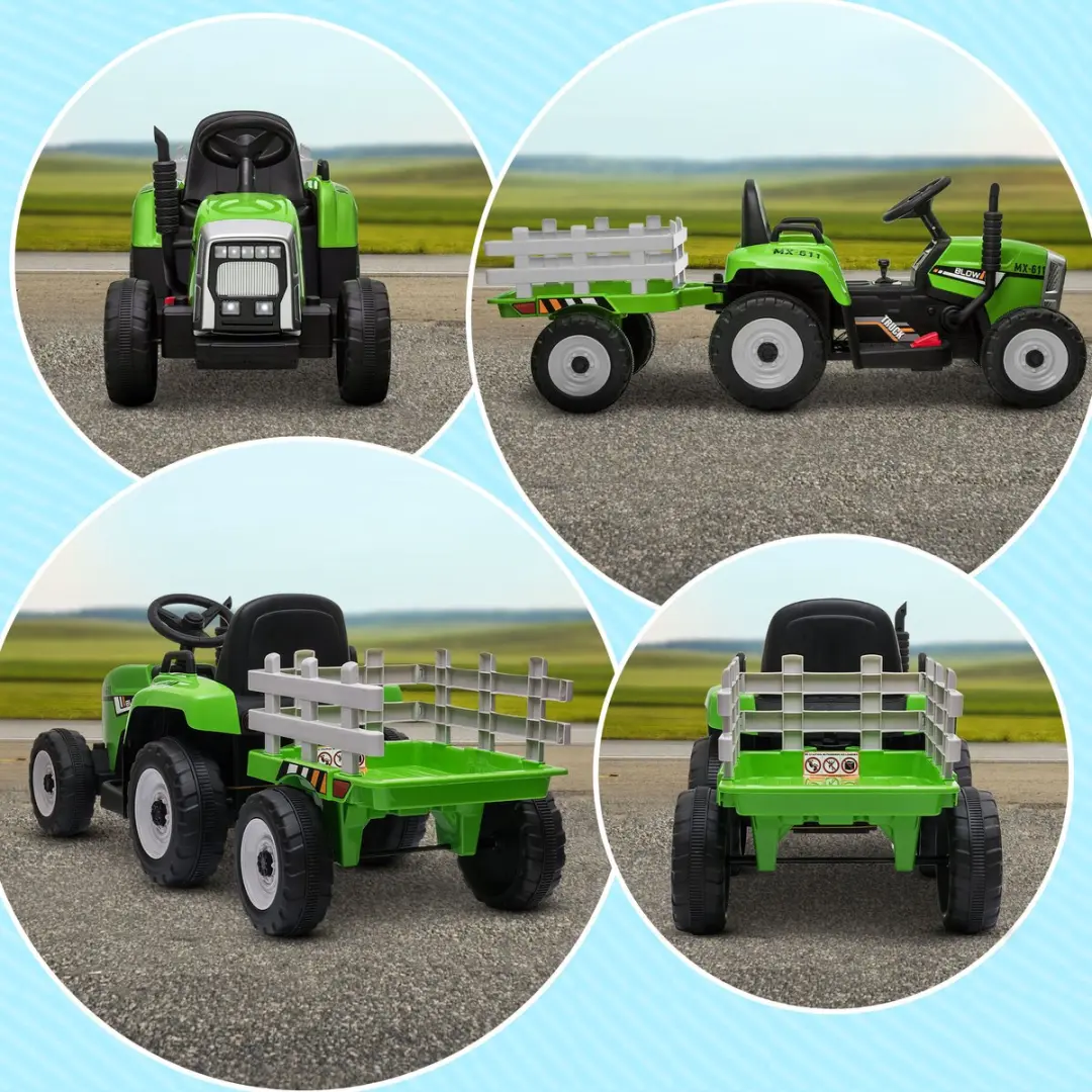 Homcom Elektrische Rijauto 136,5x50x52,5cm Groen - 370-281V90GN
