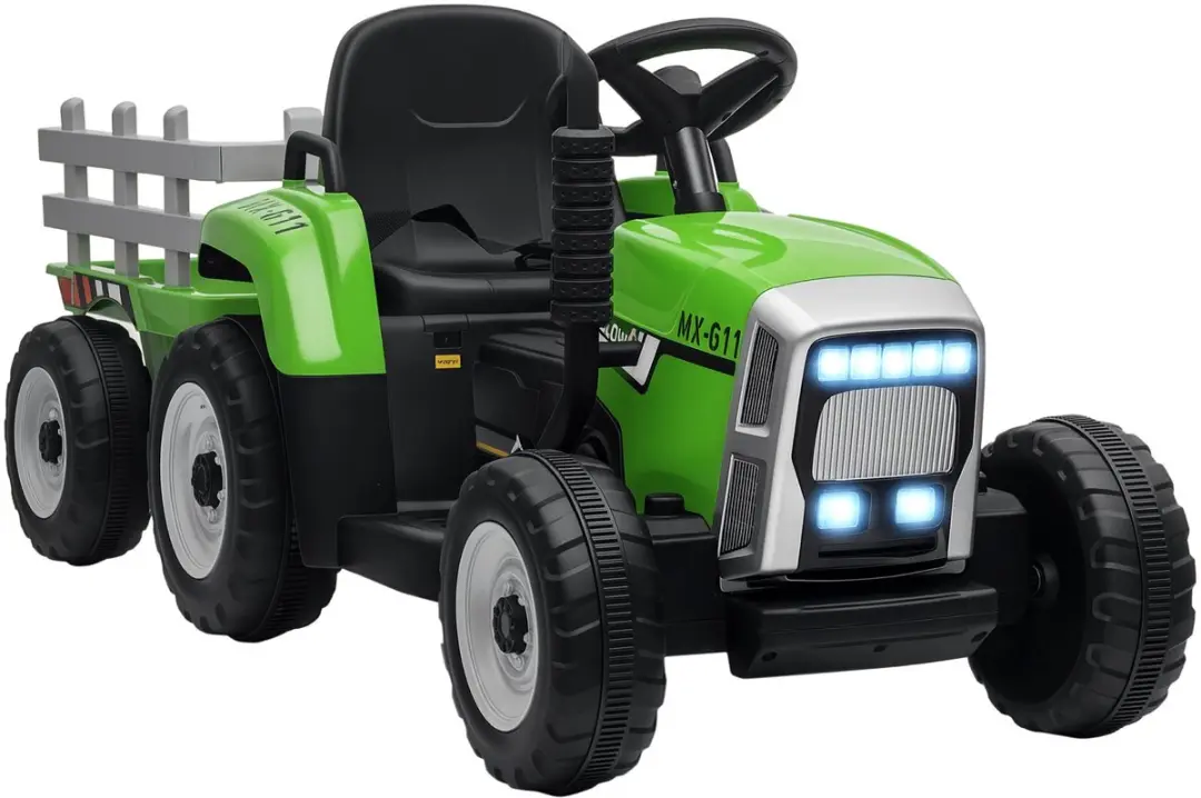 Homcom Elektrische Rijauto 136,5x50x52,5cm Groen - 370-281V90GN - afbeelding 6 van 6
