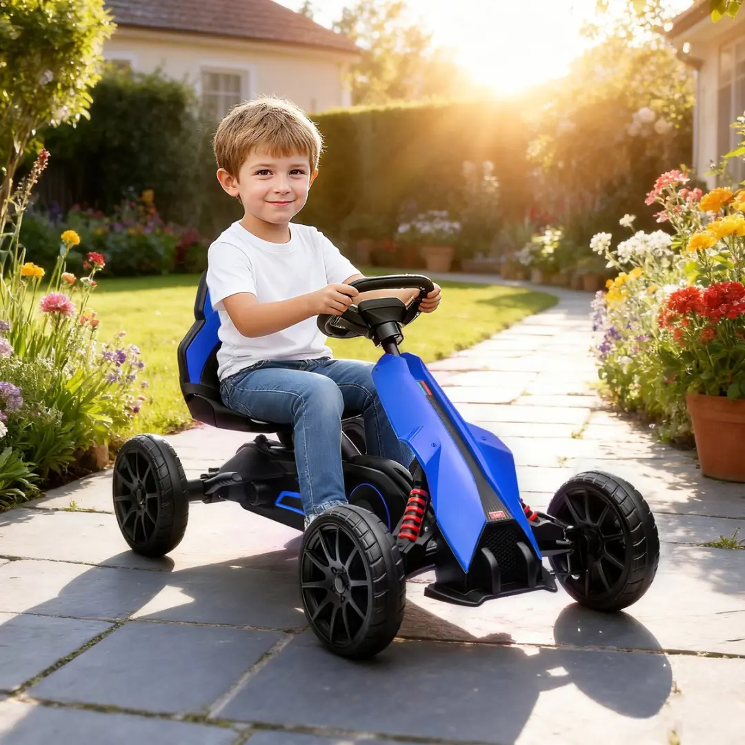 Homcom Pedal Go-Kart - 100x58x58,5cm - Blauw