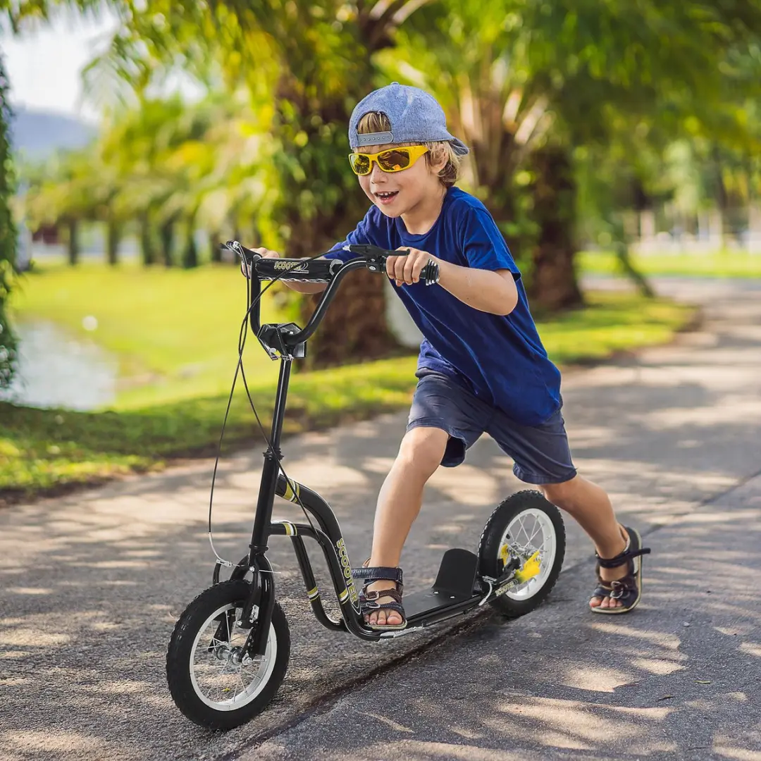 Homcom Kinderstep met Luchtbanden 12 Inch - Zwart