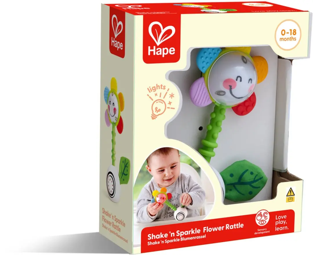 Hape Shake 'n Sparkle Bloemenrammelaar - 3 Batterijen - afbeelding 6 van 6