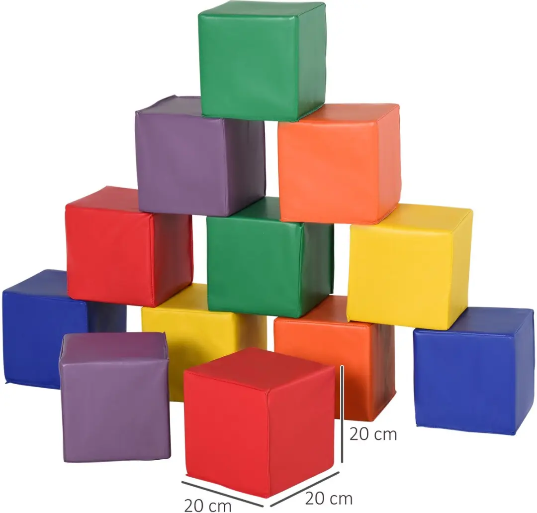 Homcom Kinder Speelset Zacht Kunstleer - 12-delig - 20x20x20cm - Rood/Geel