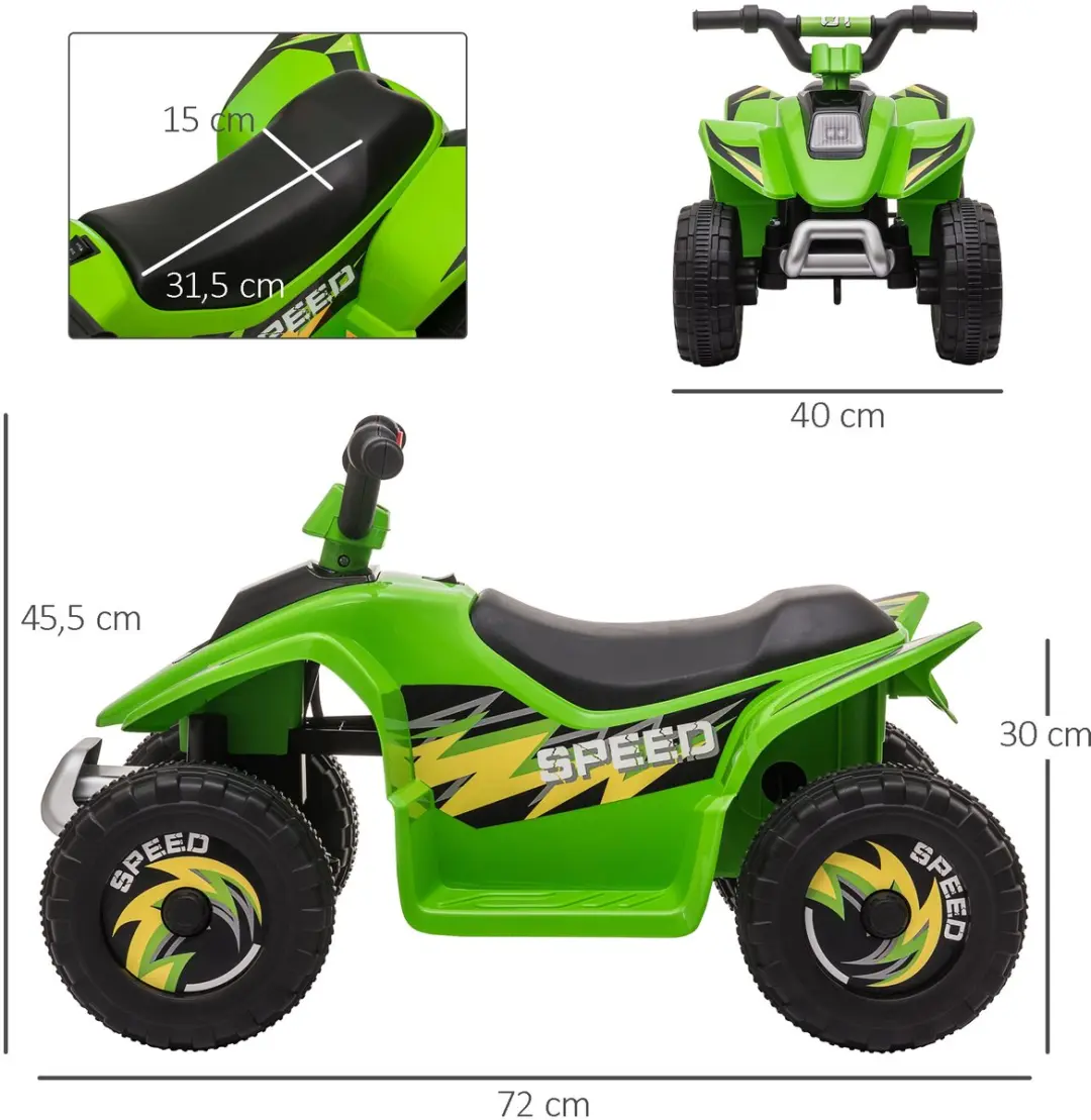 Homcom Rijdauto 370-166V90GN - Groen