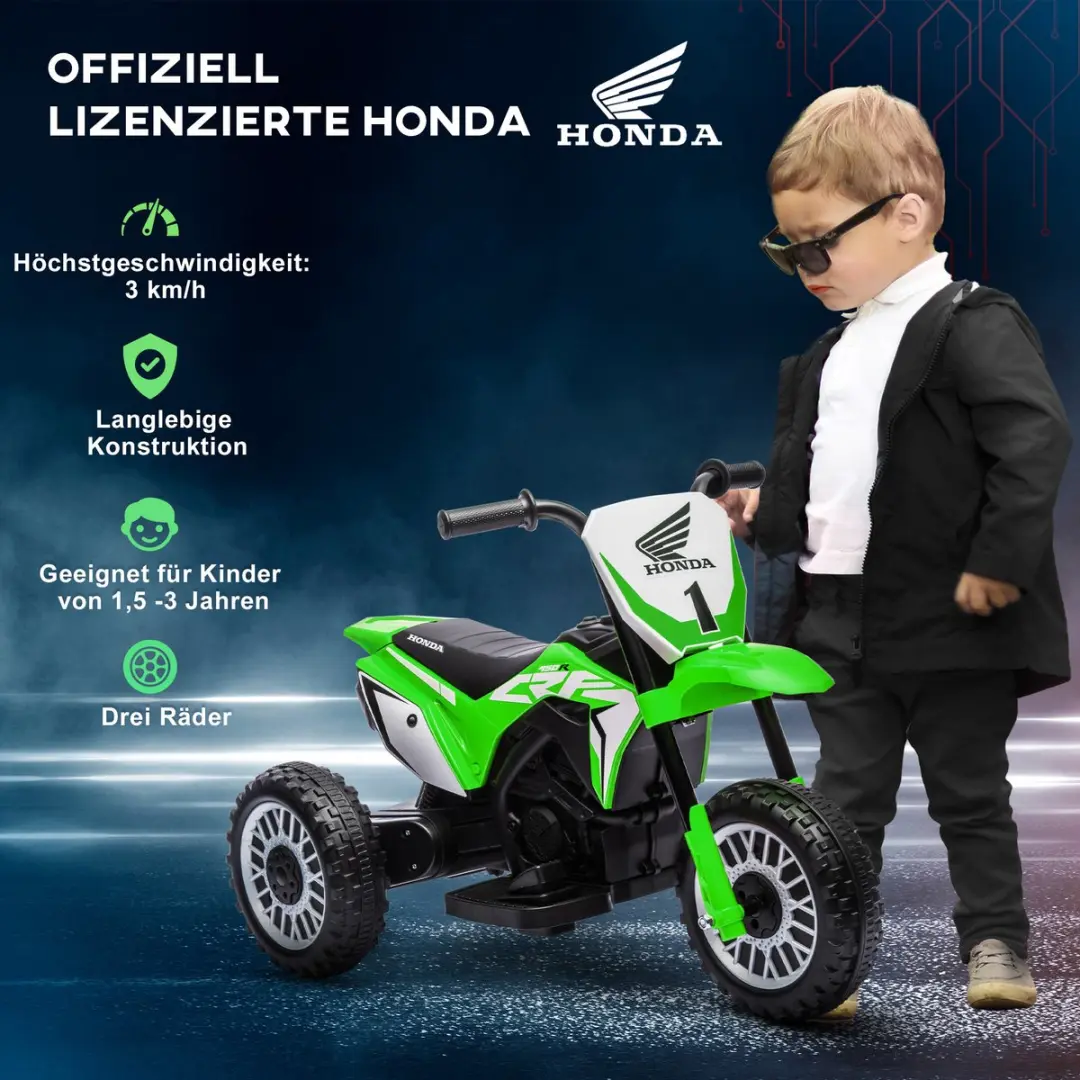 Homcom Elektrische Motorfiets Kinderen 71x40,5x43,5cm Groen - MPN 370-298V70GN - afbeelding 6 van 6