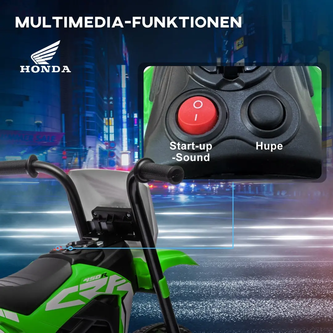 Homcom Elektrische Motorfiets Kinderen 71x40,5x43,5cm Groen - MPN 370-298V70GN