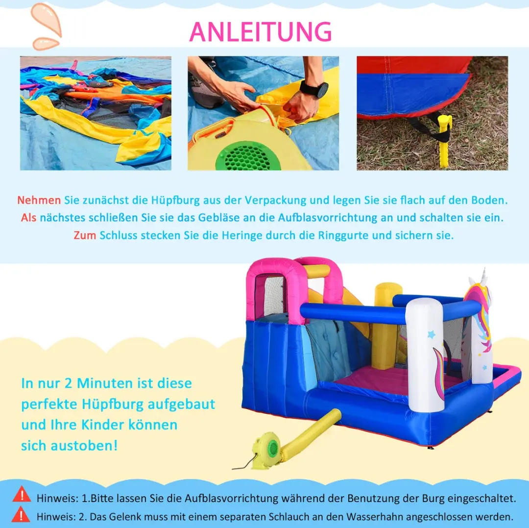 Outsunny Hüpfkasteel Oxford Gewebe - 360x305x210cm - Multicolor