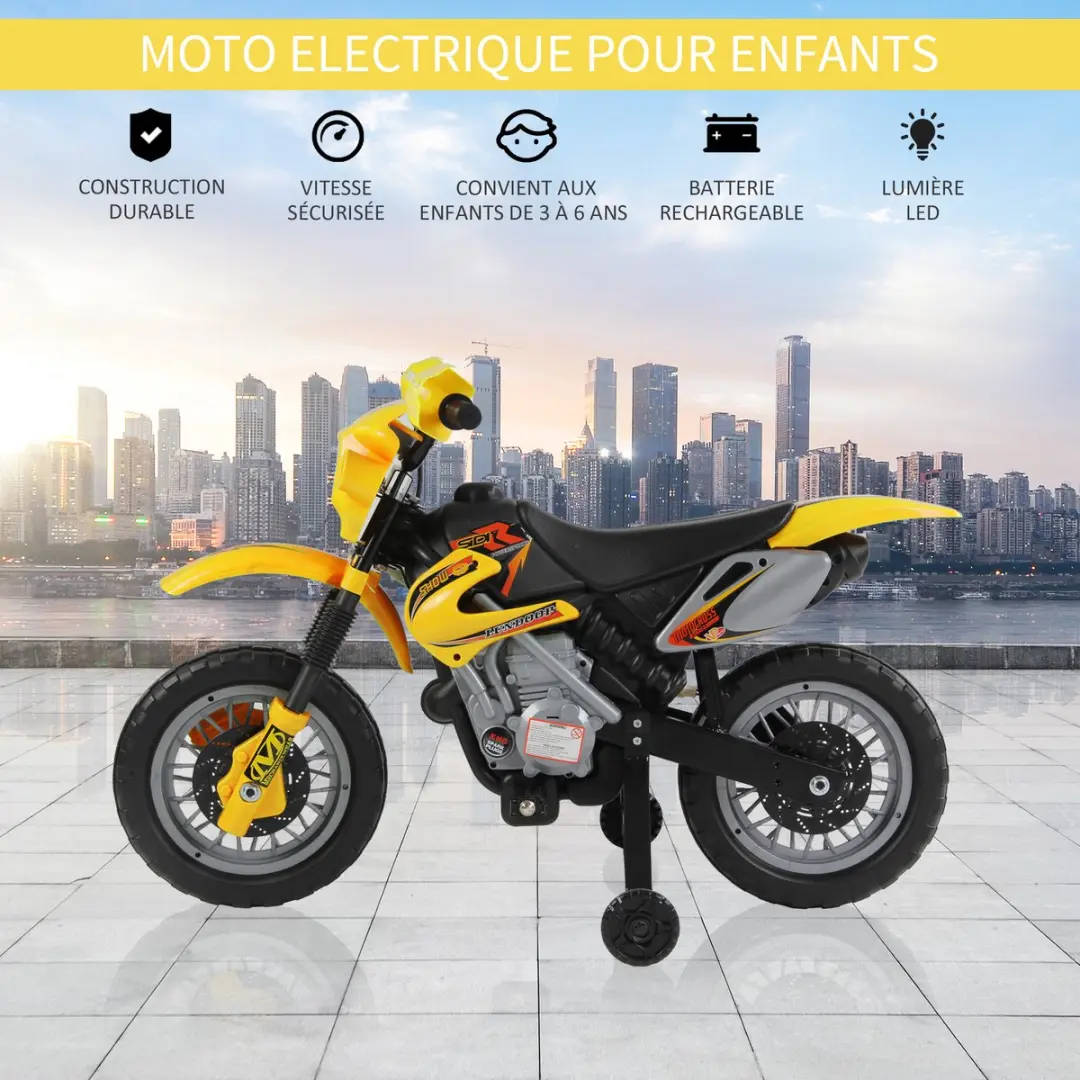 Homcom Elektrische Motorfiets 301-043YL - Geel