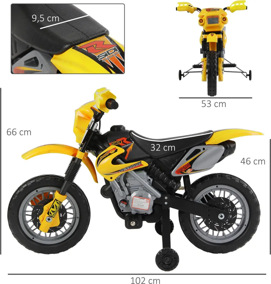 Homcom Elektrische Motorfiets 301-043YL - Geel