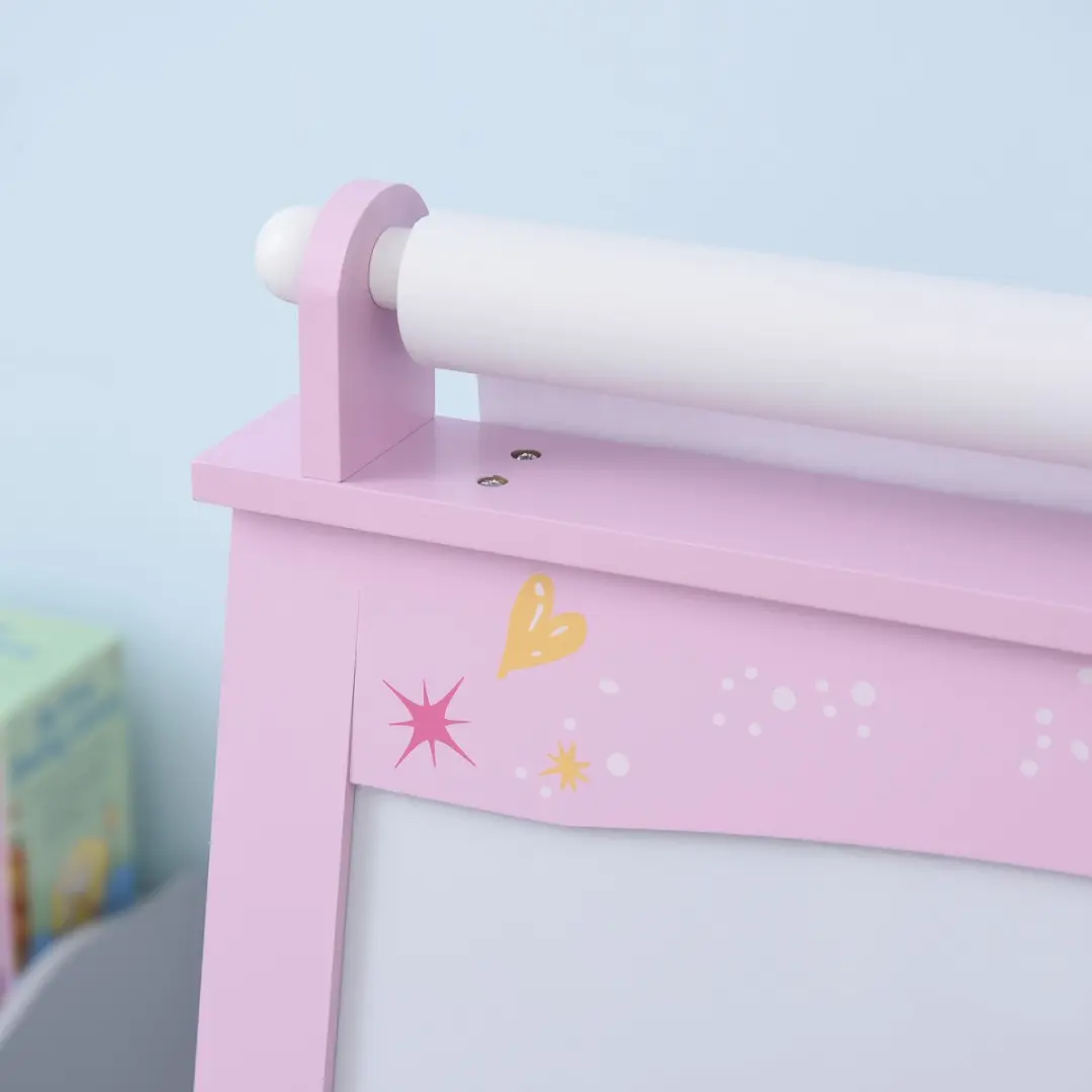 Homcom Kinderstaffelei MDF Roze - 58,5x50,5x118cm