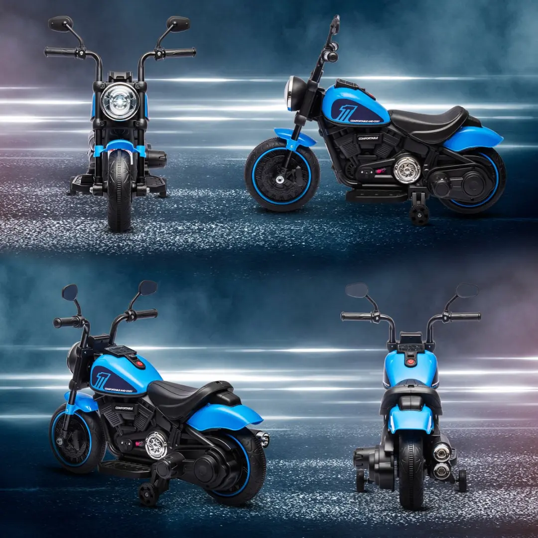 Homcom Elektrische Motor Kinderen 76x42x57cm - Blauw/Zwart