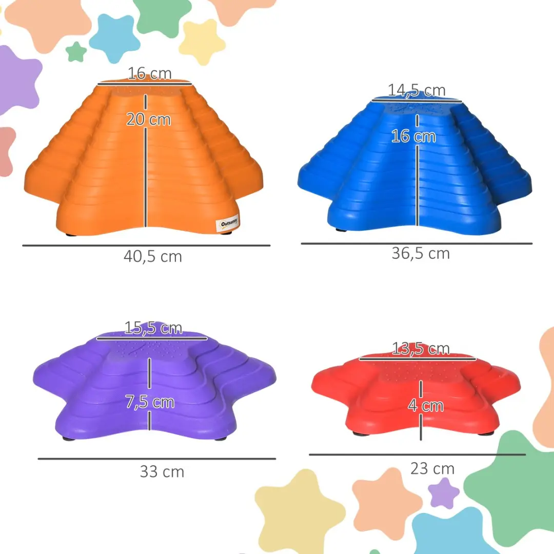 Outsunny Balans Stapstenen 340-013 - 11 Stuks - Meerkleurig