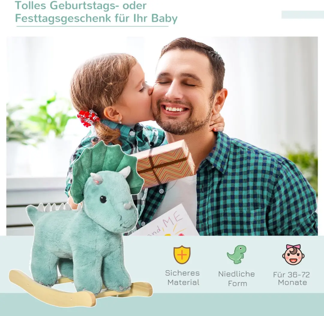 Homcom Hobbelpaard 330-141 - Donkergroen