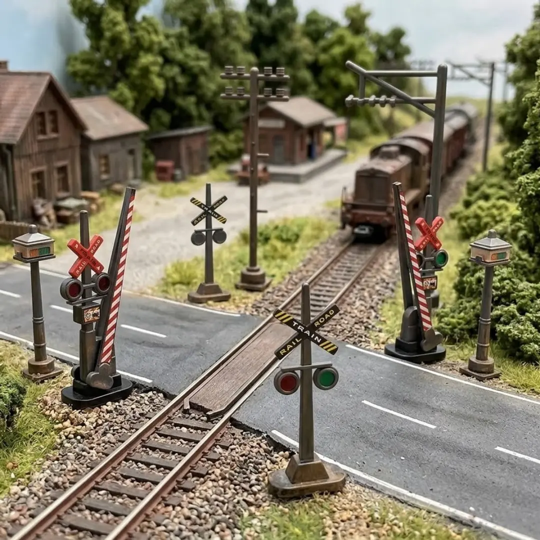 NUVEX Verkeersborden Set 8-delig - Spoorwegovergang - Grijze/Rode