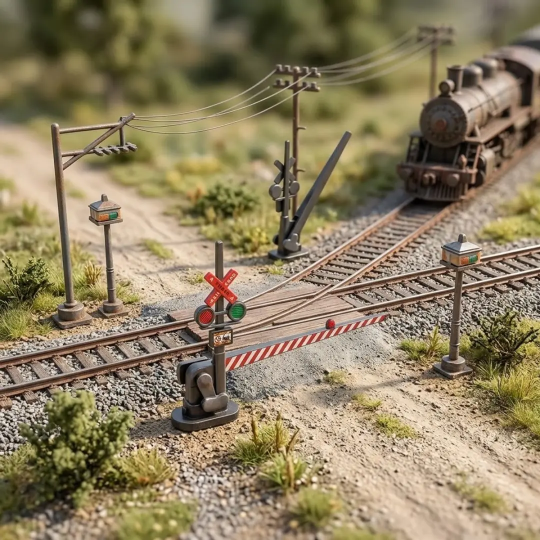 NUVEX Verkeersborden Set 8-delig - Spoorwegovergang - Grijze/Rode