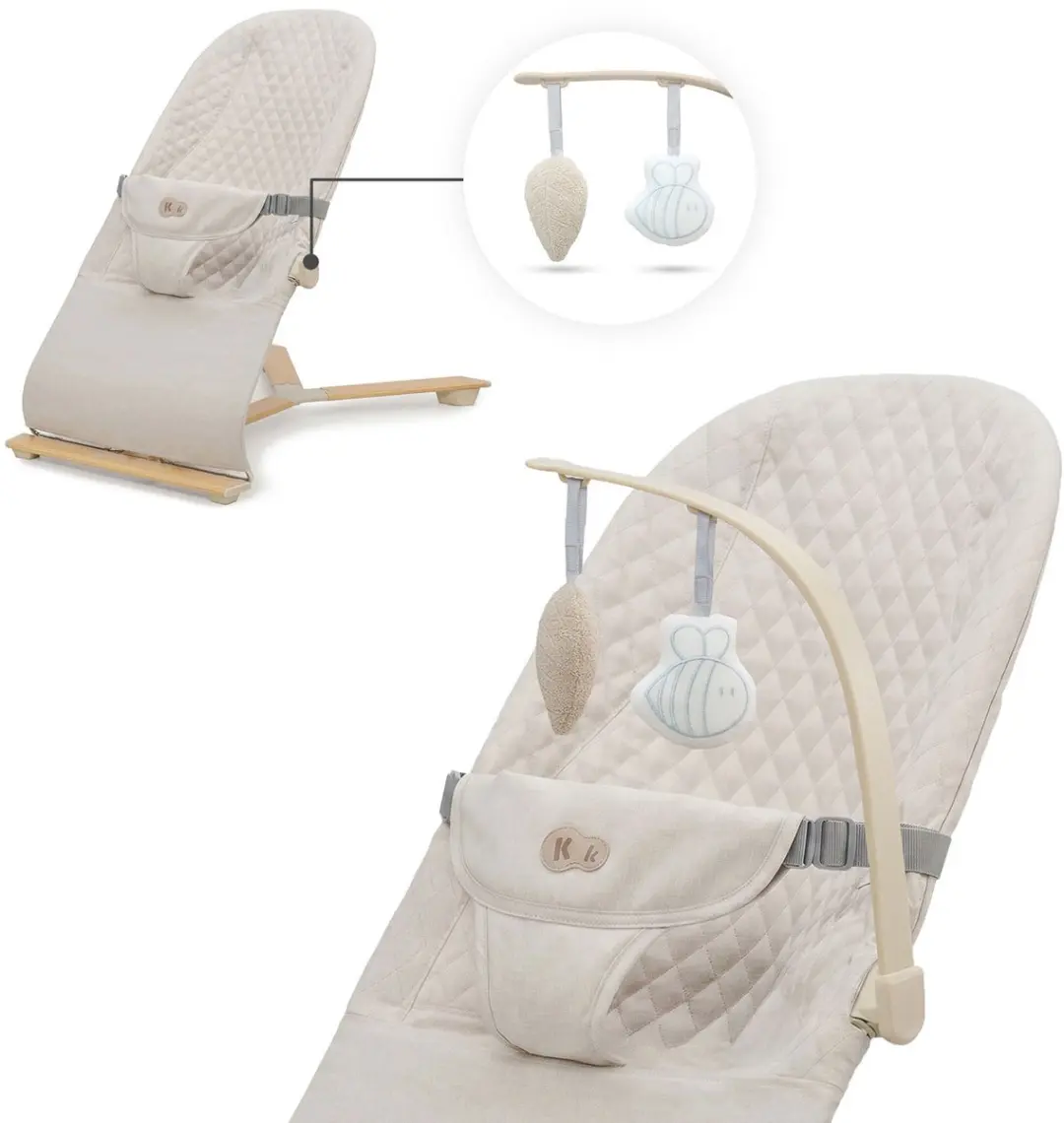 KinderKraft MIMI Wipstoel - Verstelbaar Lichtgewicht Beige