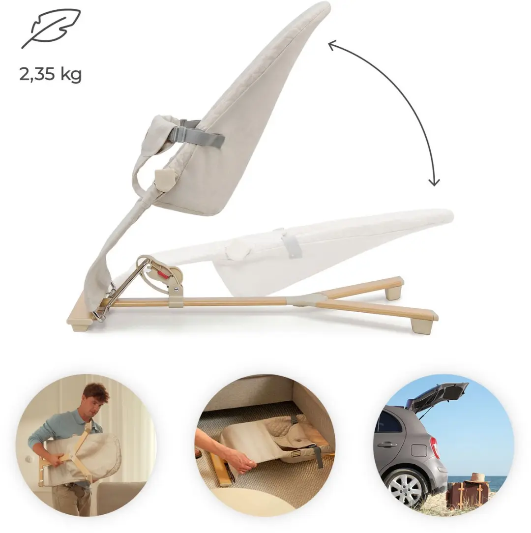 KinderKraft MIMI Wipstoel - Verstelbaar Lichtgewicht Beige