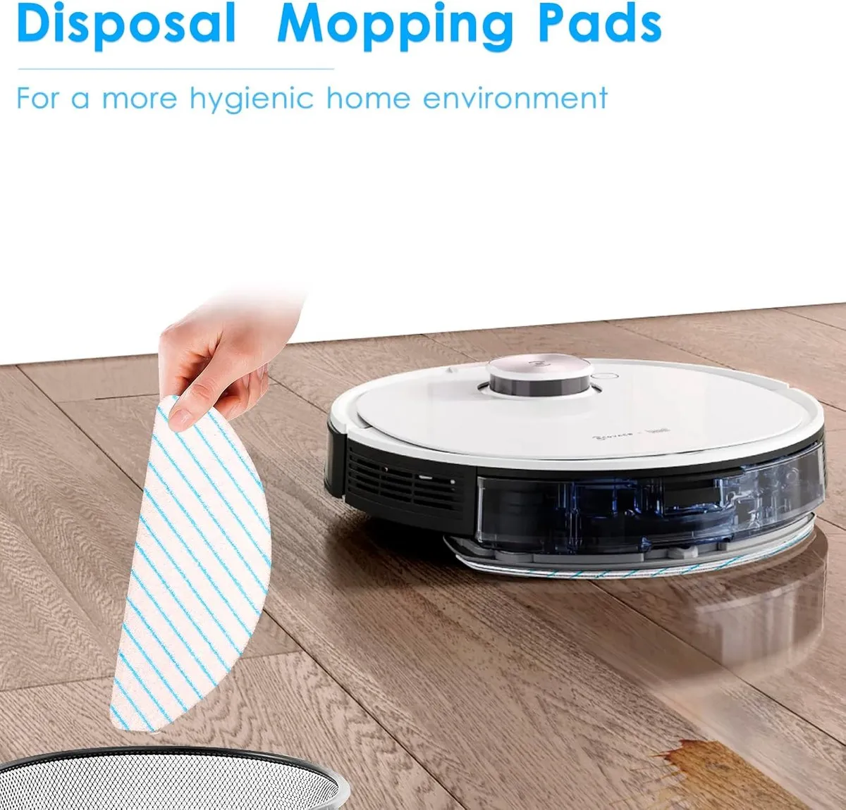 Ecovacs N10 Microvezel Dweilpads - 50 Stuks - Blauw/Wit