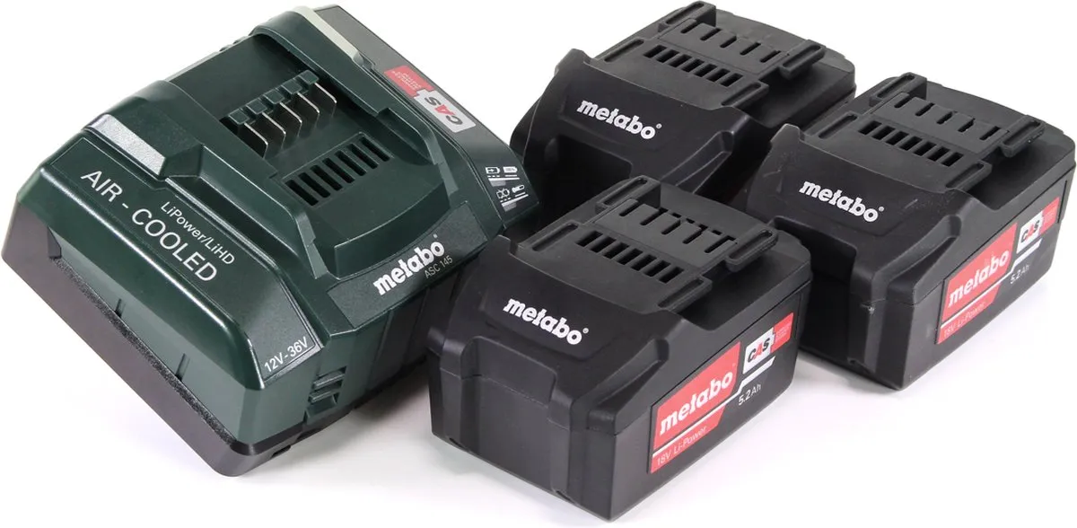 Metabo 685048000 Starterset 18V - 3x 5,2Ah Accu + Lader