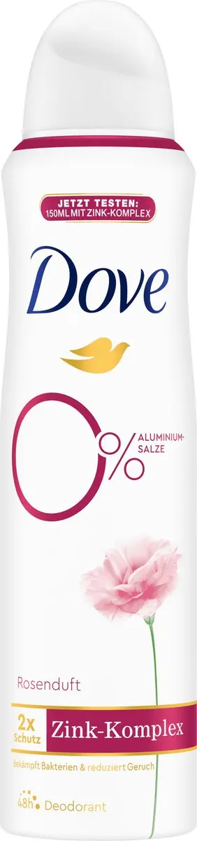 Dove 0% Aluminium Rose 48h Deodorant 150ml