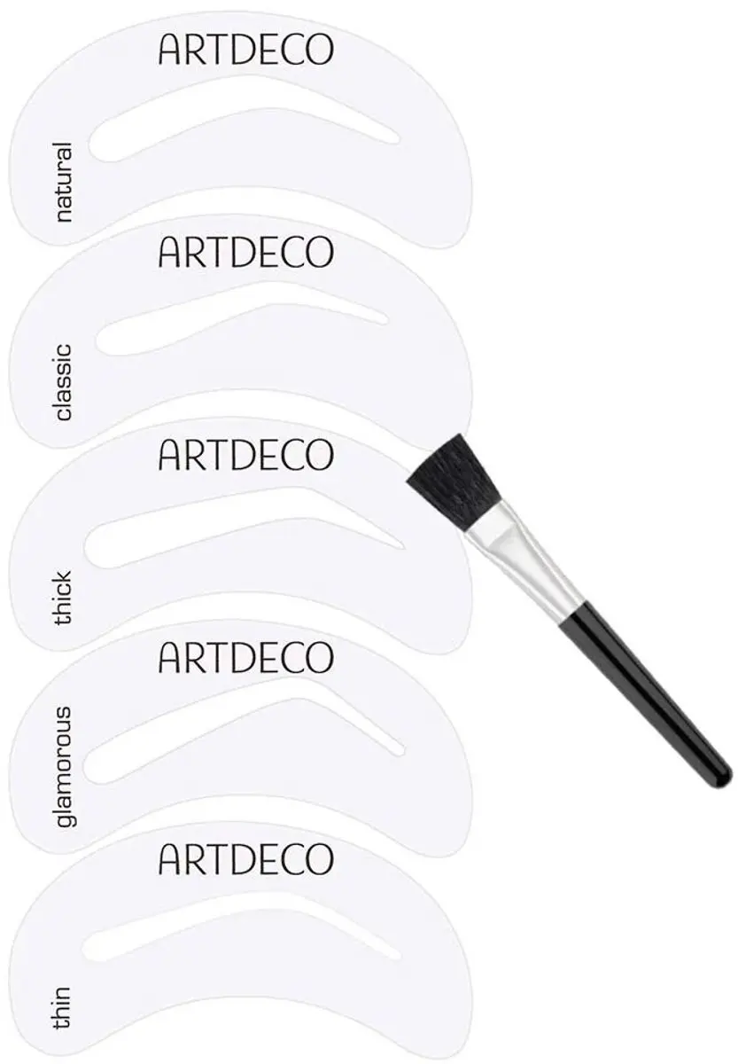 Artdeco Eye Brow Stencils met Penseel - 6 Stuks