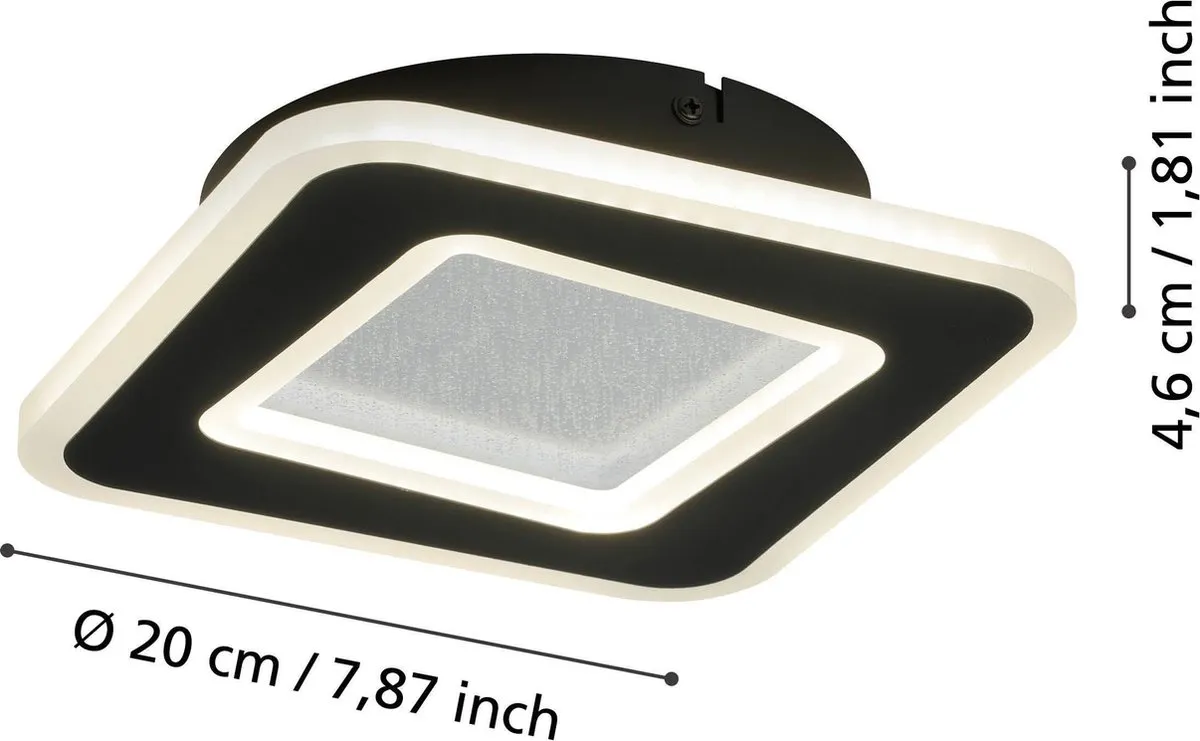 Eglo Macchioni Wandlamp 20cm - Zwart/Wit - afbeelding 6 van 6