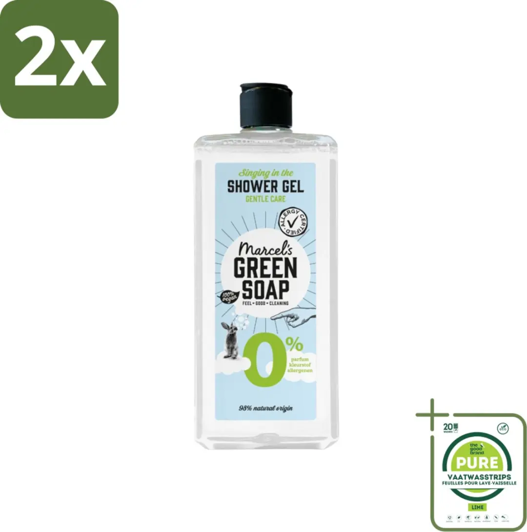 Marcel's Green Soap Douchegel 300ml - 0% Parfum/Kleurstof - 2 Stuks