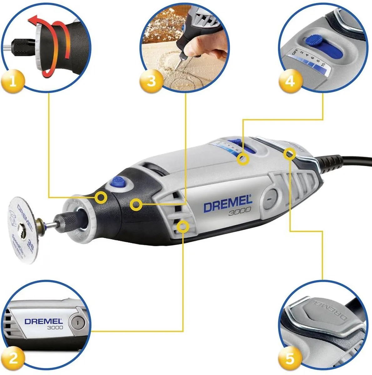 Dremel 3000 Multitool F0133000JP - 130W - 25 Accessoires - afbeelding 6 van 6