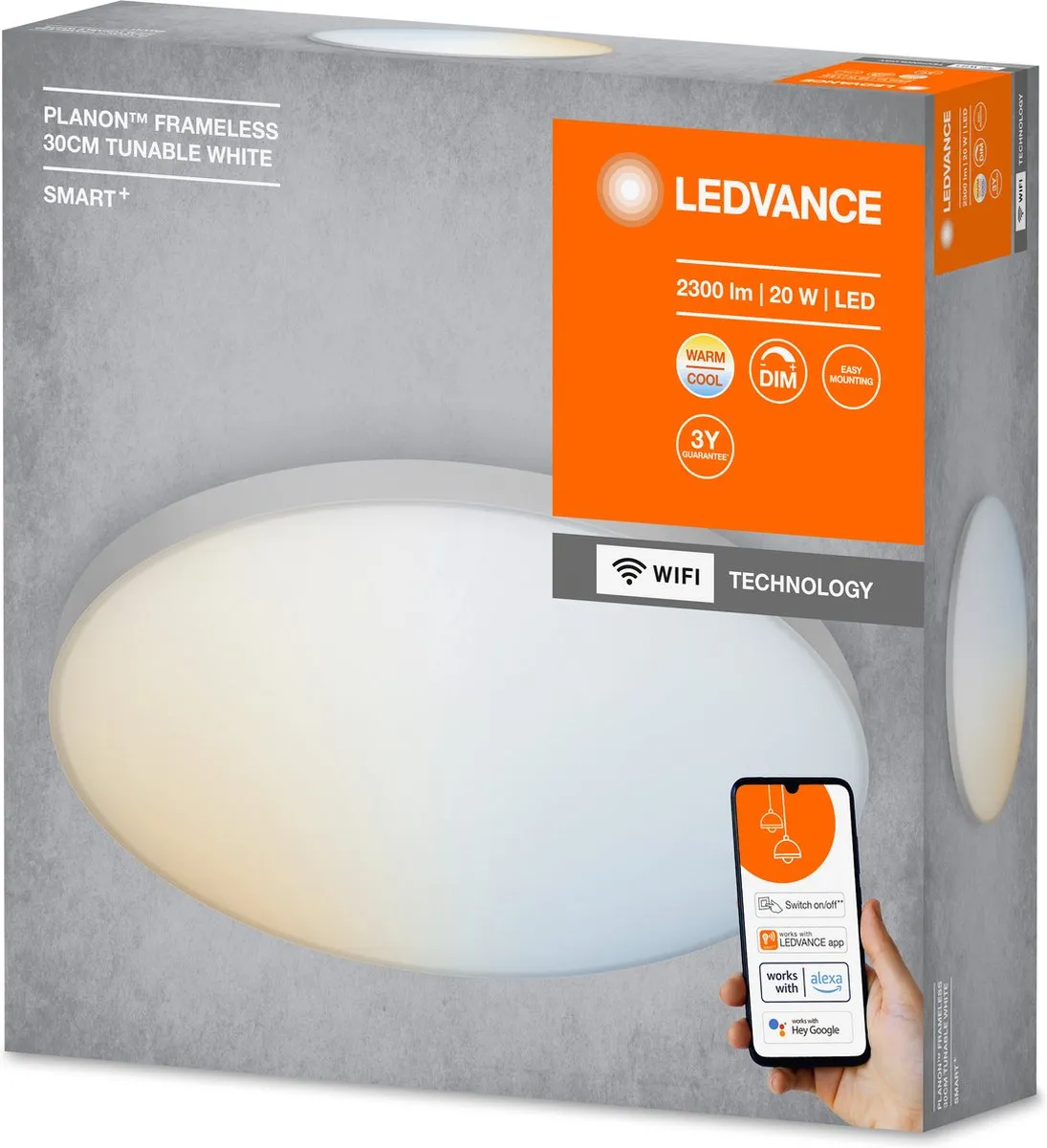 LEDVANCE SMART+ Planon Frameless Plafondlamp - Instelbaar wit 3000K