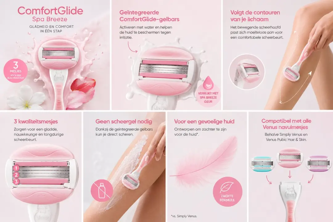 Gillette Venus ComfortGlide Spa Breeze Scheersysteem - 18 Stuks