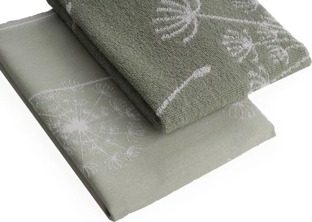 DoubleDry Theedoeken Set 12 Stuks - 100% Katoen - Dandelion