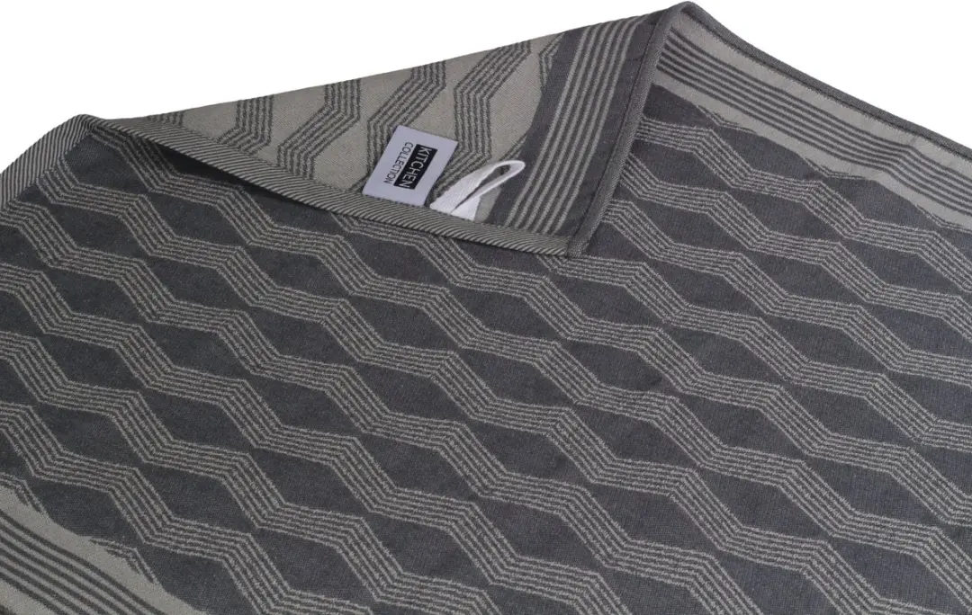 DoubleDry Luxe Theedoeken Set 6 Stuks - 50x70cm - Graphic Grijs