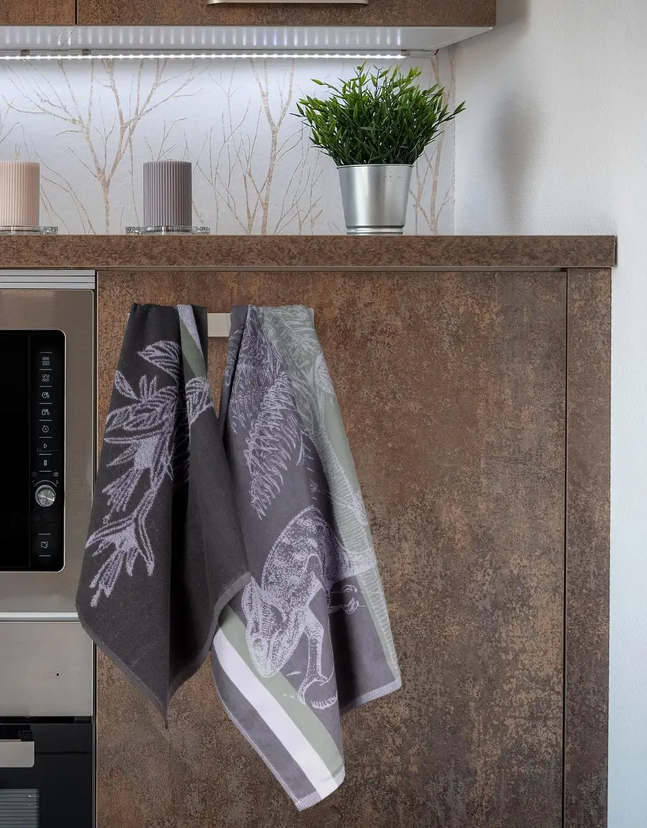DoubleDry Luxe Theedoeken Set 6 Stuks - 50x70cm - 100% Katoen - Jungle