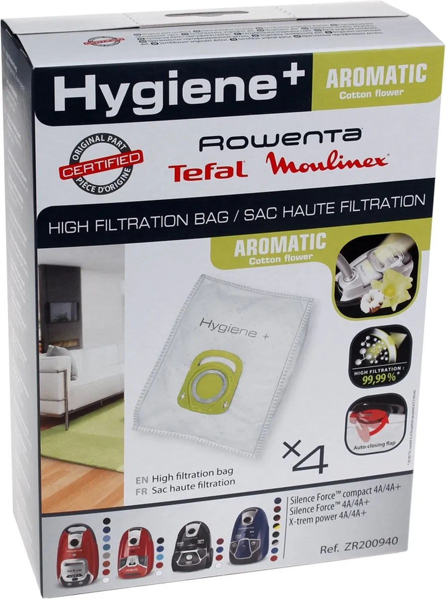 Rowenta Stofzuigerzak Hygiene Aromatic ZR200940 - 4 Stuks