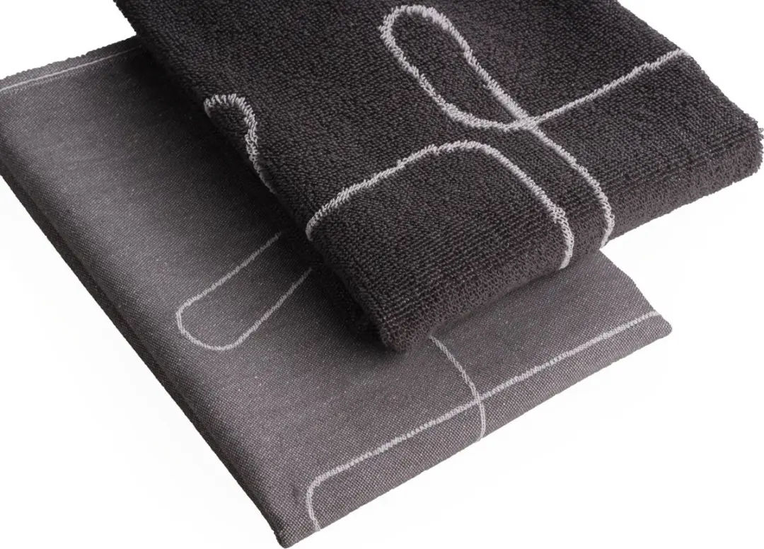 DoubleDry Theedoeken Set 12 Stuks - 100% Katoen - Hip Bestek Grijs
