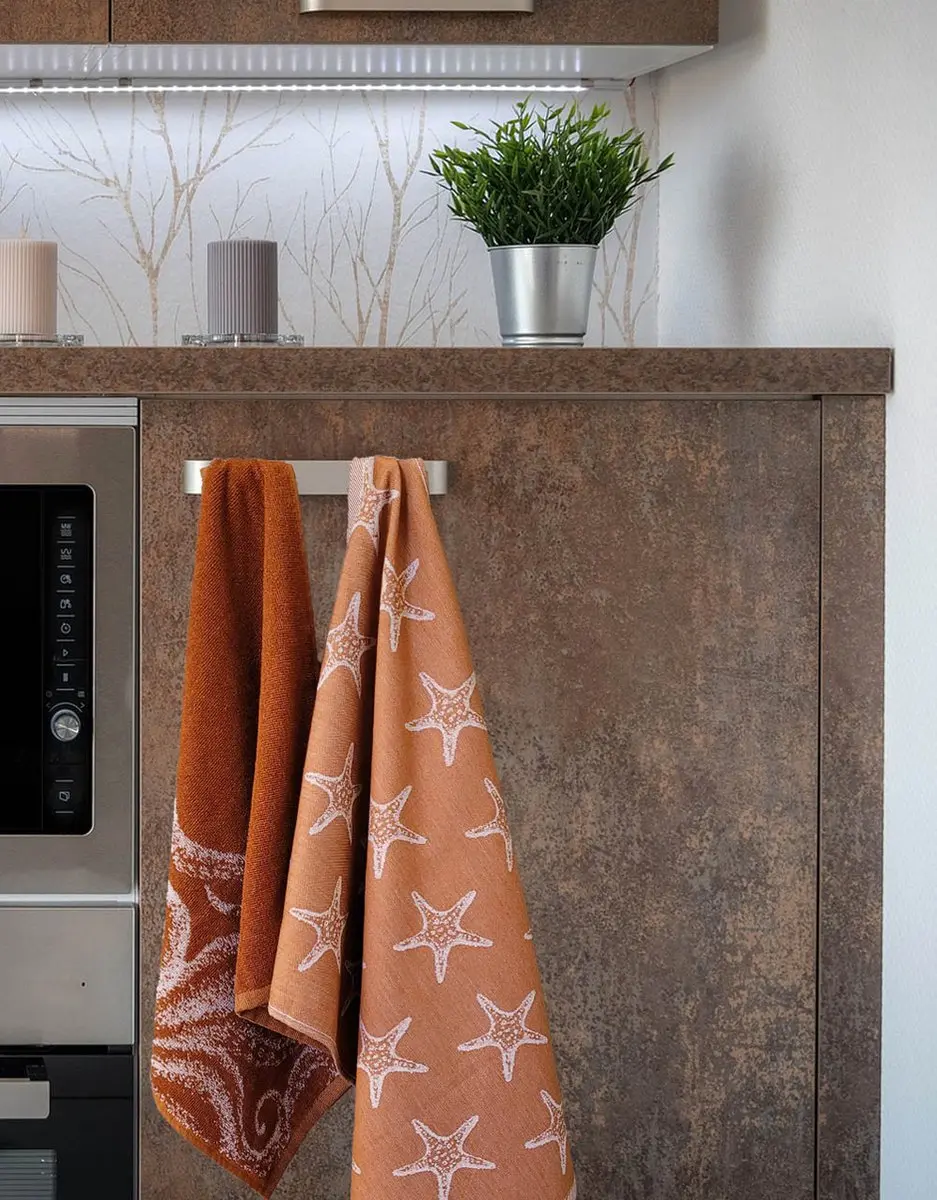 DoubleDry Luxe Theedoeken Set 6 Stuks - 100% Katoen 50x70cm - Oceaan