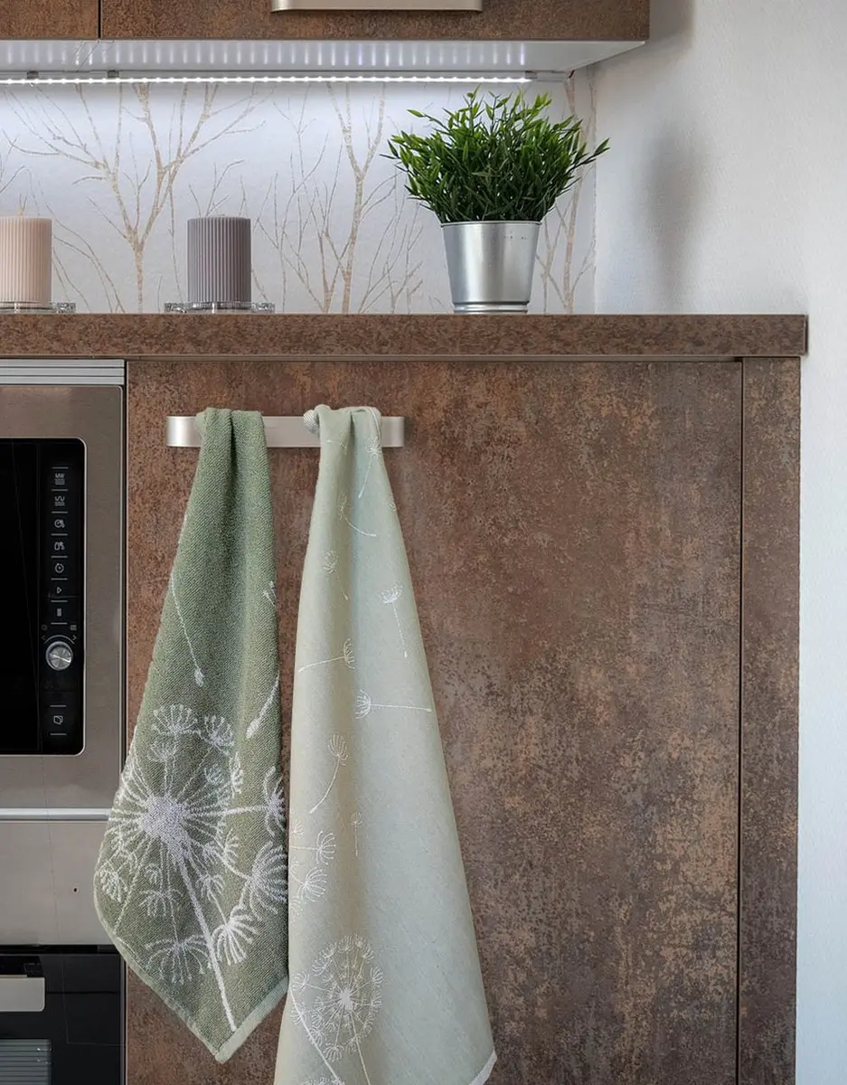 DoubleDry Luxe Theedoeken Set 6 Stuks - 50x70cm - 100% Katoen - Dandelion Groen