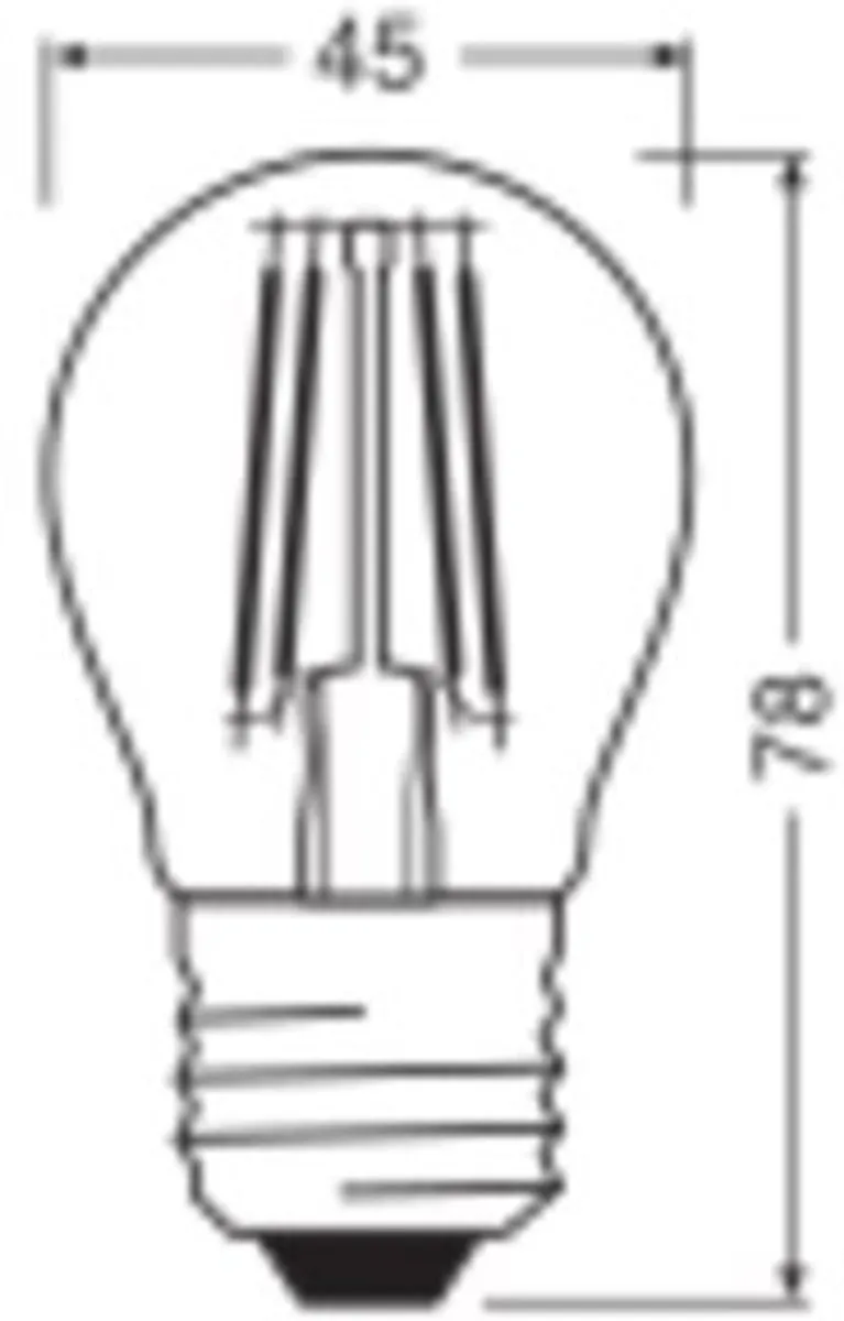 LEDVANCE Classic LED E27 Peer Filament 3.4W 470lm - Zeer Warm Wit