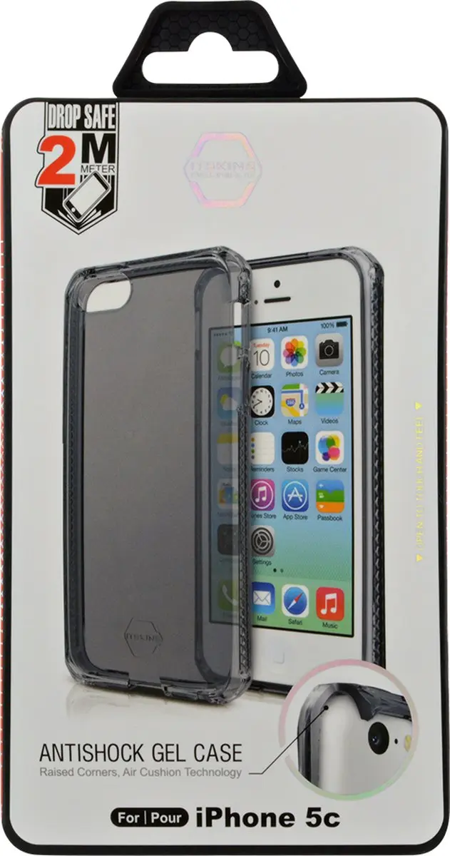 Itskins Spectrum Series Hoesje iPhone 5C - Transparant zwart - ITSPECTRIP5CBL
