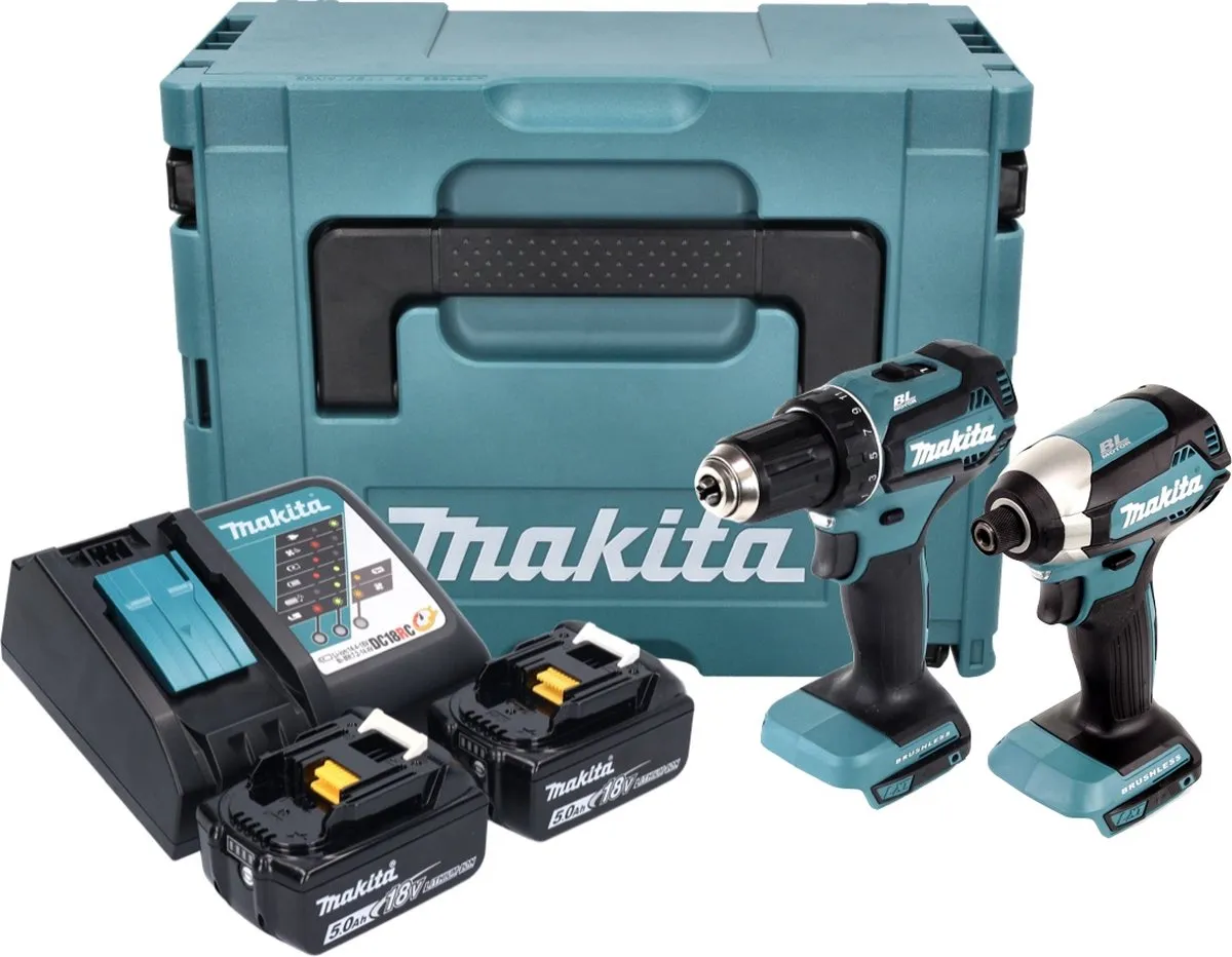 Makita DLX2289TJ Combiset - Boor- en schroefmachine DDF485 + Slagschroevendraaier DTD153 - 2x 5.0Ah - afbeelding 3 van 6