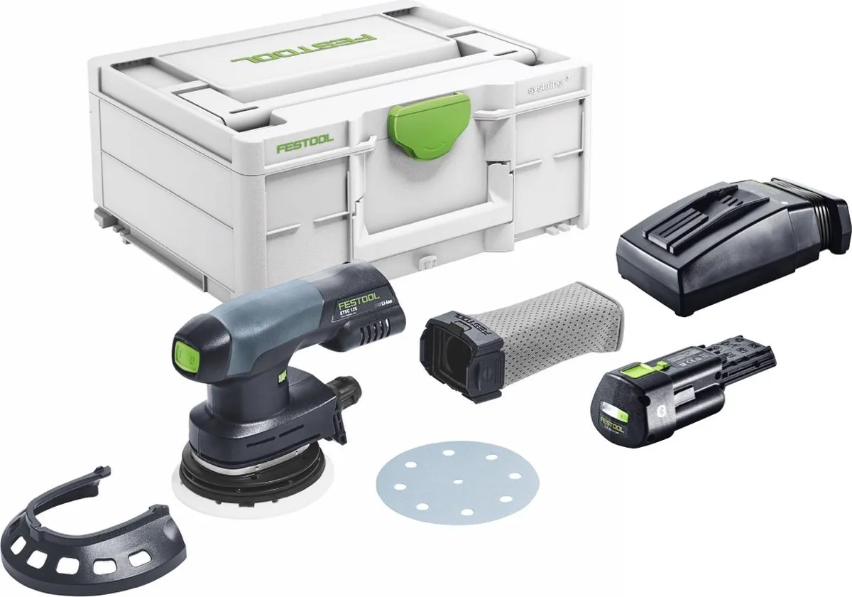 Festool ETSC 125-Basic Accu-Excentrische Schuurmachine 18V - 125mm - 1x Accu 3,0Ah