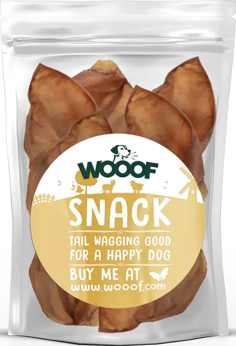 Wooof Varkensoren Hondensnack - 10 Stuks
