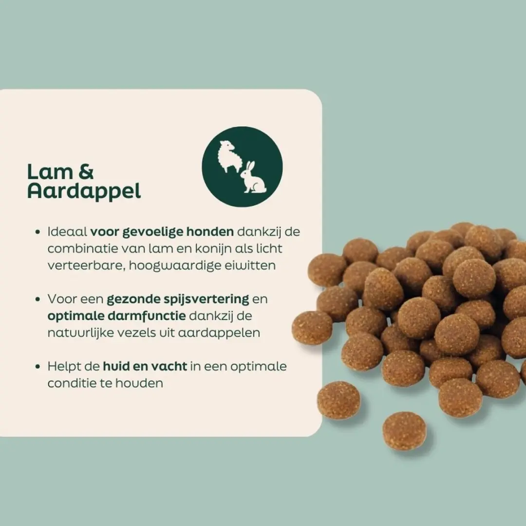 Wooof Lam & Aardappel Krokante Hondenbrokken 18kg